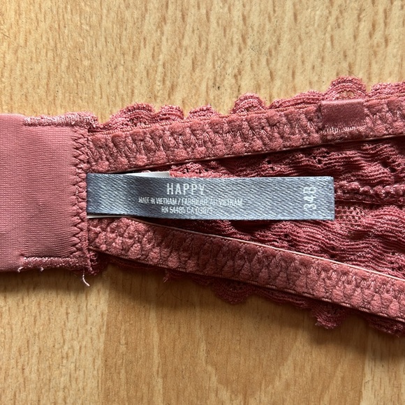 Aerie Dusty Rose Lace Bandeau Bra, 34B - Picture 4 of 4